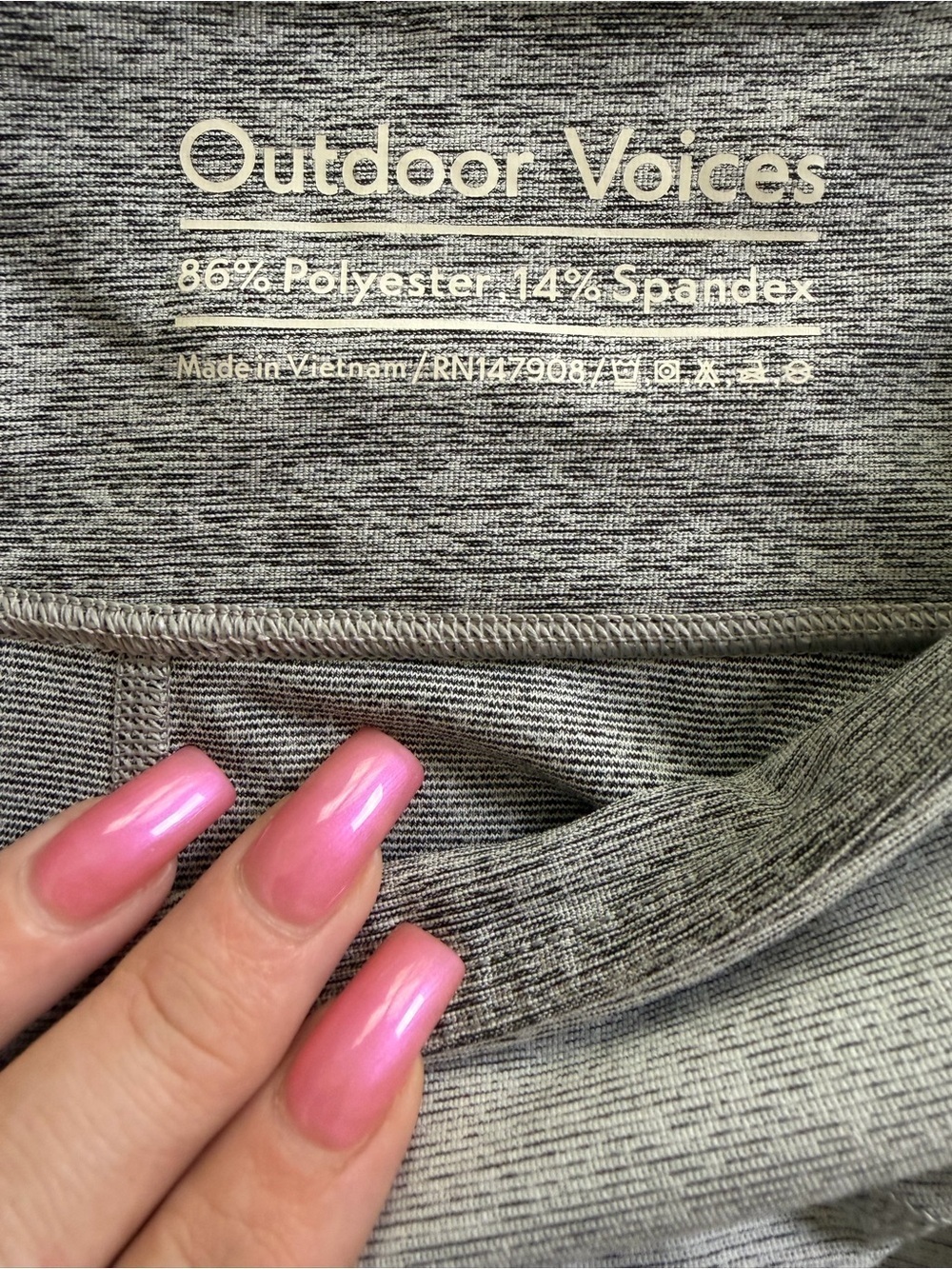 Outdoor Voices Two Tone 7/8 Leggings Dove Ash Gray Colorblock XS Gym Yoga - Picture 6 of 9